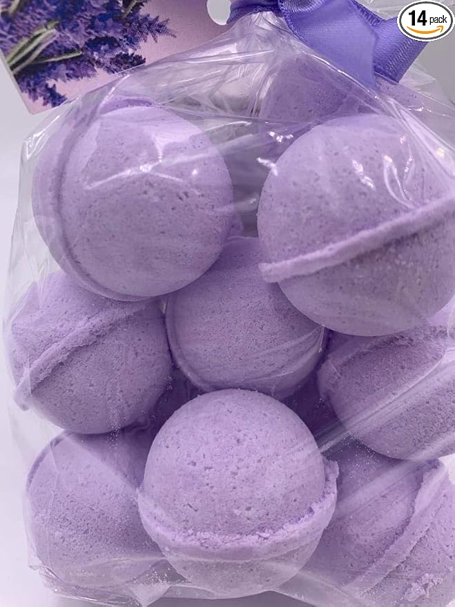 Spa Pure Lavender Vanilla Bath Bombs - Made with Shea Butter - Ultra Moisturizing and Best for All Skin Types - Each 1 oz - (14 Count in Pack 1)