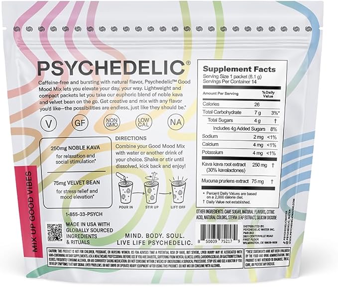 Easy Alcohol Alternative with Buzz - Calming Kava Drink Mix (14x5.5g) Flavored Kava Powder - Calming Drink Powder Packets - Easy Open Single Serving Drinks - 14 Calm Packets - Grape