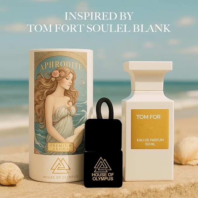Aphrodite Hanging Car Air Freshener for Women, 100% Natural Essential Oils - 60 Days Lasting Car Scent by House of Olympus - Made in USA