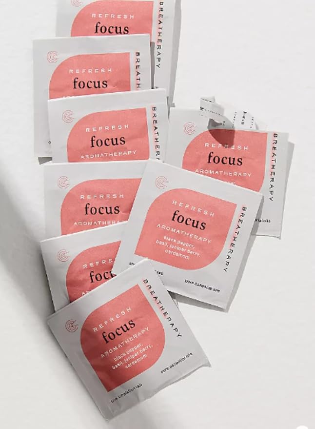 Aromatherapy Focus Patches - Pure Essential Oil Aroma Patch - Black Pepper and Basil Essential Oil for Focus - 8-Pack