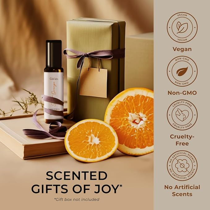 Gya Labs Sweet Orange Essential Oil Roll On - 0.34 Fl Oz - Travel Size Roller for Camping, Skin, Aromatherapy Relief, Convenience