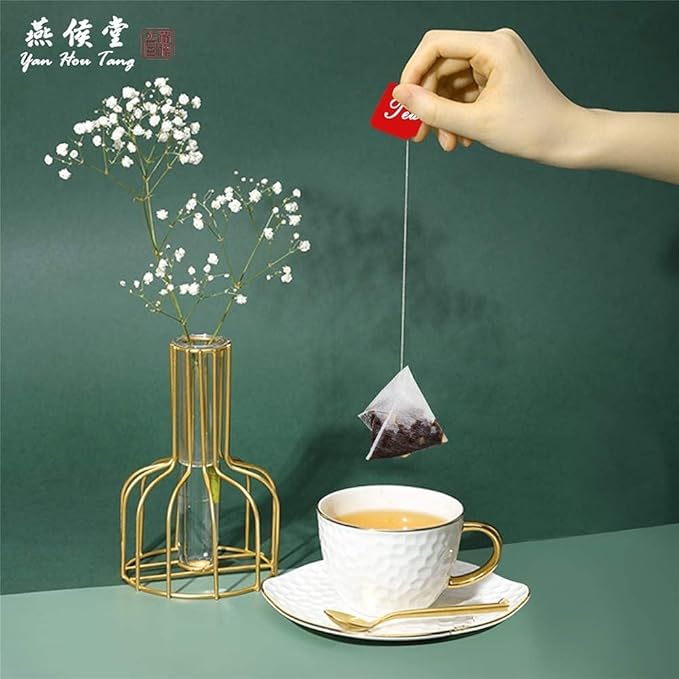 EILIN Jasmine Tea Bags Green Tea Loose Leaf Tea Flower Petal - Floral Aroma Taste Decaffeinated 50 Counts x 3 Grams Triangles