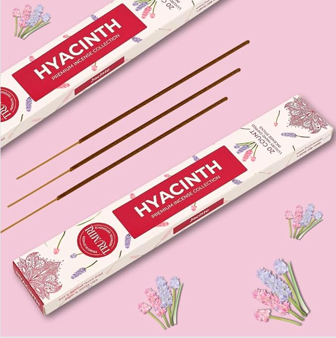Hyacinth Incense Sticks - Total 40 Insence-Sticks - Dual Pack of 20 Insense - Inciensos - Inscents - Natural Non Toxic Ingredients - Incents - Incence - Inscense - Insents