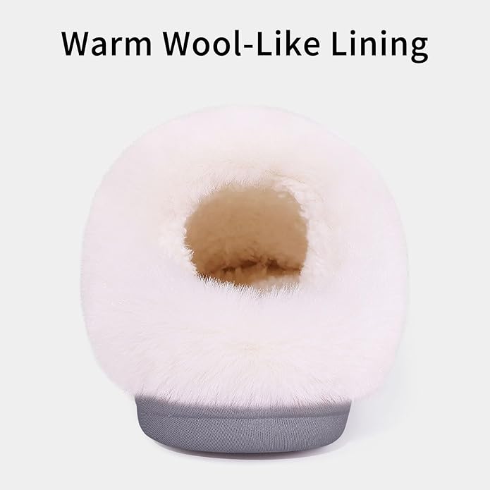 Evshine Warm Knit House Slippers for Women Comfy Wool-Like Lined Chenille Slippers with Memory Foam and Indoor Outdoor Soles
