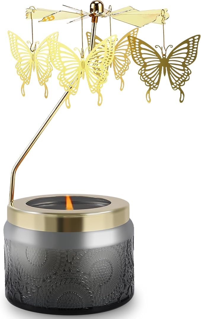 Birthday Gifts for Women, Rotatable Candle Gifts, Vanilla Cream Scented Candles Anniversary Christmas Thanksgiving, Butterfly Best Girl, Friends,Mom