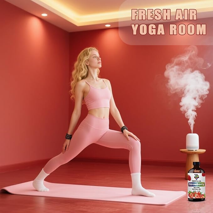 Strawberry Essential Oil (4 oz/120 ml) — Strawberry Oils for Aromatherapy, diffusers, humidifiers, Home fragrances, DIY Skincare, soap Making, DIY Candle, Relaxation, Yoga, and Meditation