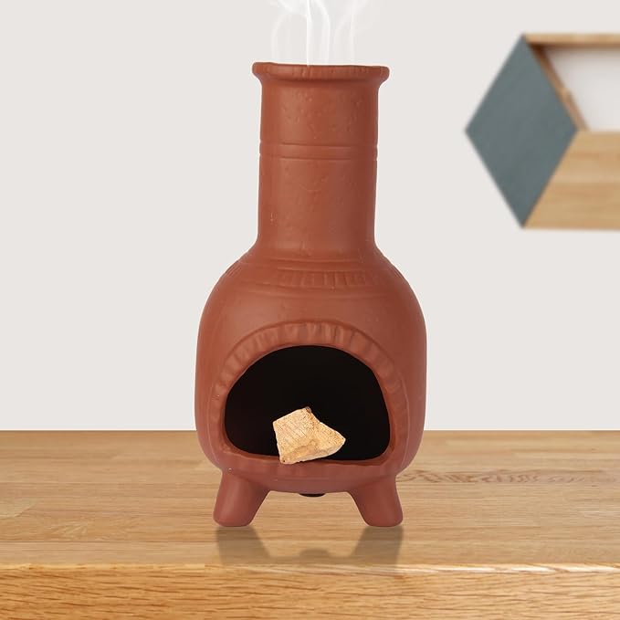 Handmade Ceramic Palo Santo Burner, Palo Santo Holder, Small Chimney for Burning Incense Cones, Sticks and Sage, Meditation Yoga Smudge Bowl, Chimeneas Incense Holder, Energy Purification