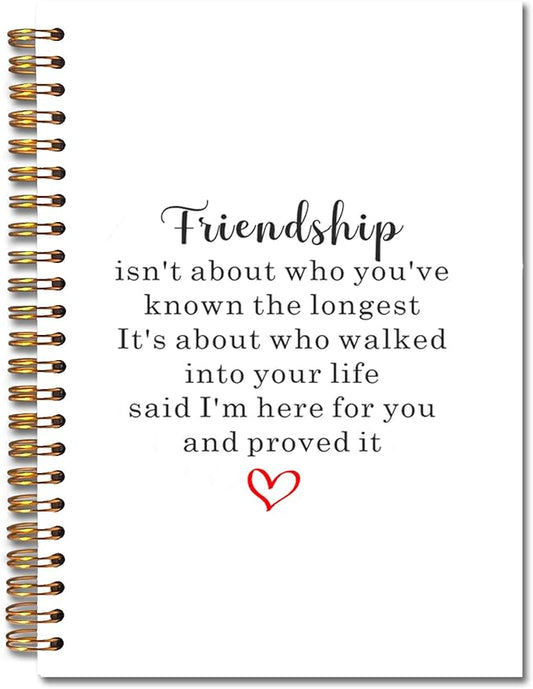 Friendship Spiral Notebooks, Friendship Gifts for Women Friends Journal, Best Friend Bestie Gifts Journals for Writing, Friends Gift Notebook for Note Taking, 5.5x8.3 Inch