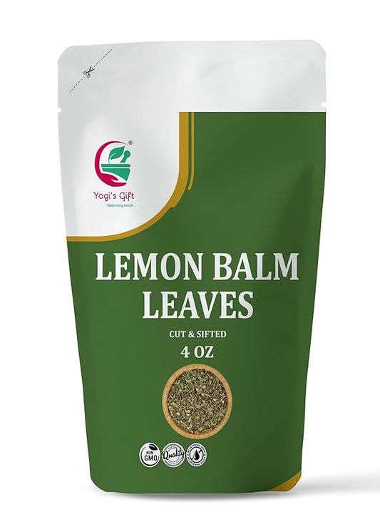 Lemon Balm Leaves 4 oz – Dried lemon balm leaves for Tea, Herbal Infusions & Wellness – Refreshing, Mild Mint Flavor – 100% Natural & Pure – By Yogi’s Gift®