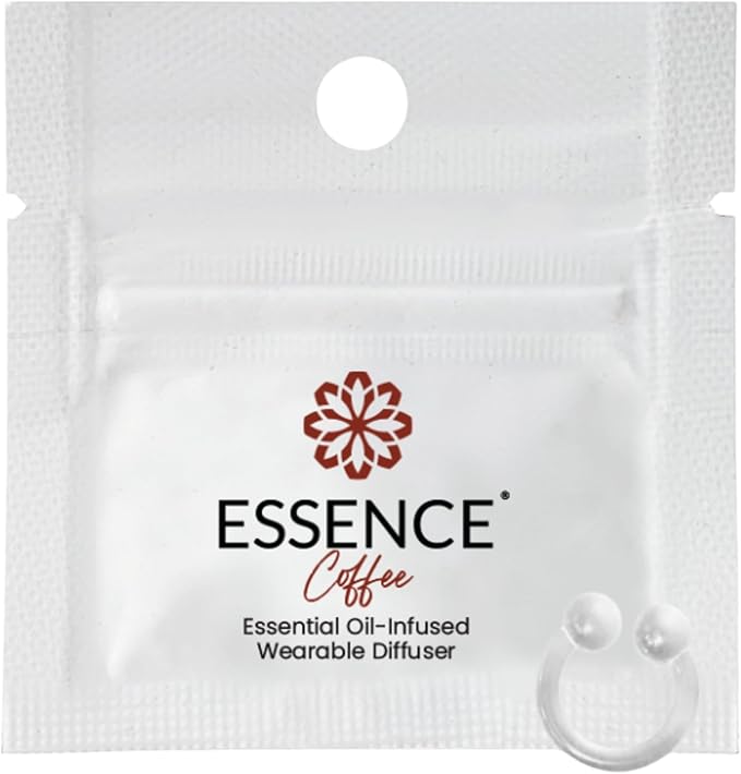 Essence Wearable Aromatherapy Nasal Diffuser – Coffee Essential Oil Nose Ring Silicone Inhaler for Stress & Mood Support - Made in USA & Travel-Friendly