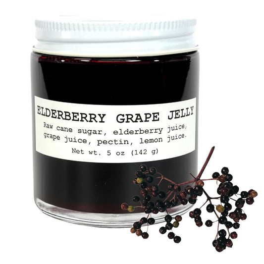 Elderberry Grape Jelly, 5 oz - Craft, Gourmet, Unusual Jams & Jellies Made in West Virginia, USA