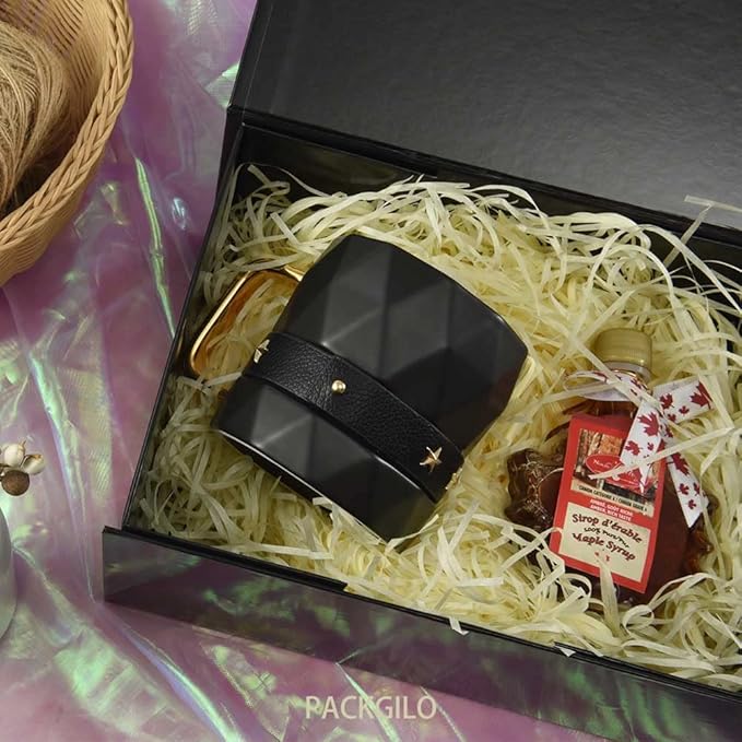 5PCS Black Gift Box 9.5x7x4 Inches 5PCS, Sturdy Gift Box with Lid for Gift Packaging, Foldable Magnetic Closure Storage Boxes, Bridesmaid Proposal Box, Rectangle Collapsible Box