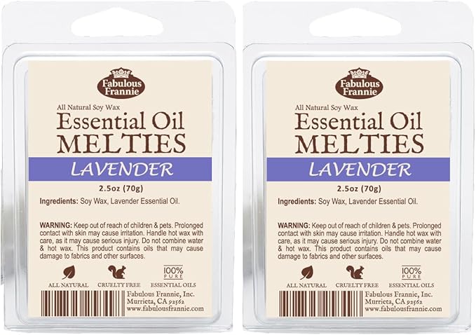 Fabulous Frannie Lavender Pure & Natural Soy Candle Meltie/Tart/Melts Made with Lavender Essential Oils 2.75oz (Pack of 2)