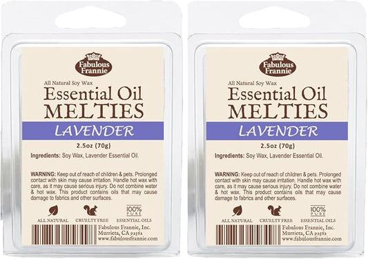 Fabulous Frannie Lavender Pure & Natural Soy Candle Meltie/Tart/Melts Made with Lavender Essential Oils 2.75oz (Pack of 2)