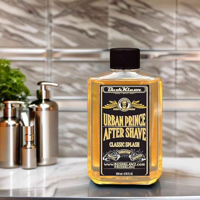 BushKlawz Classic Refreshing Cooling Soothing BarbershopBarbershop After Shave Lotion Balm Toner Splash Urban Prince Satisfy all Types of Viking Cannon Black Prime AfterShave Tonic Cologne
