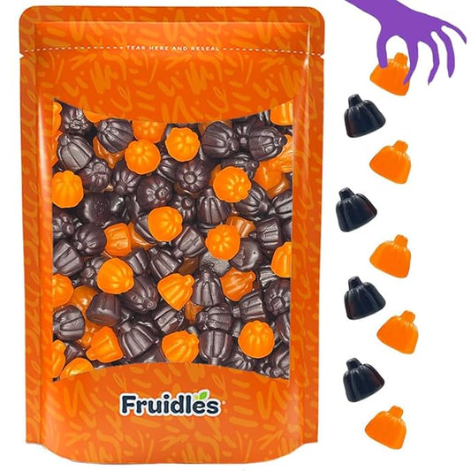 Fruidles Halloween JuJu Jelly Pumpkins, Delicious Gummy Candy, Gluten-Free, Fun and Festive Holiday Snacking, Party Favor (Half-Pound