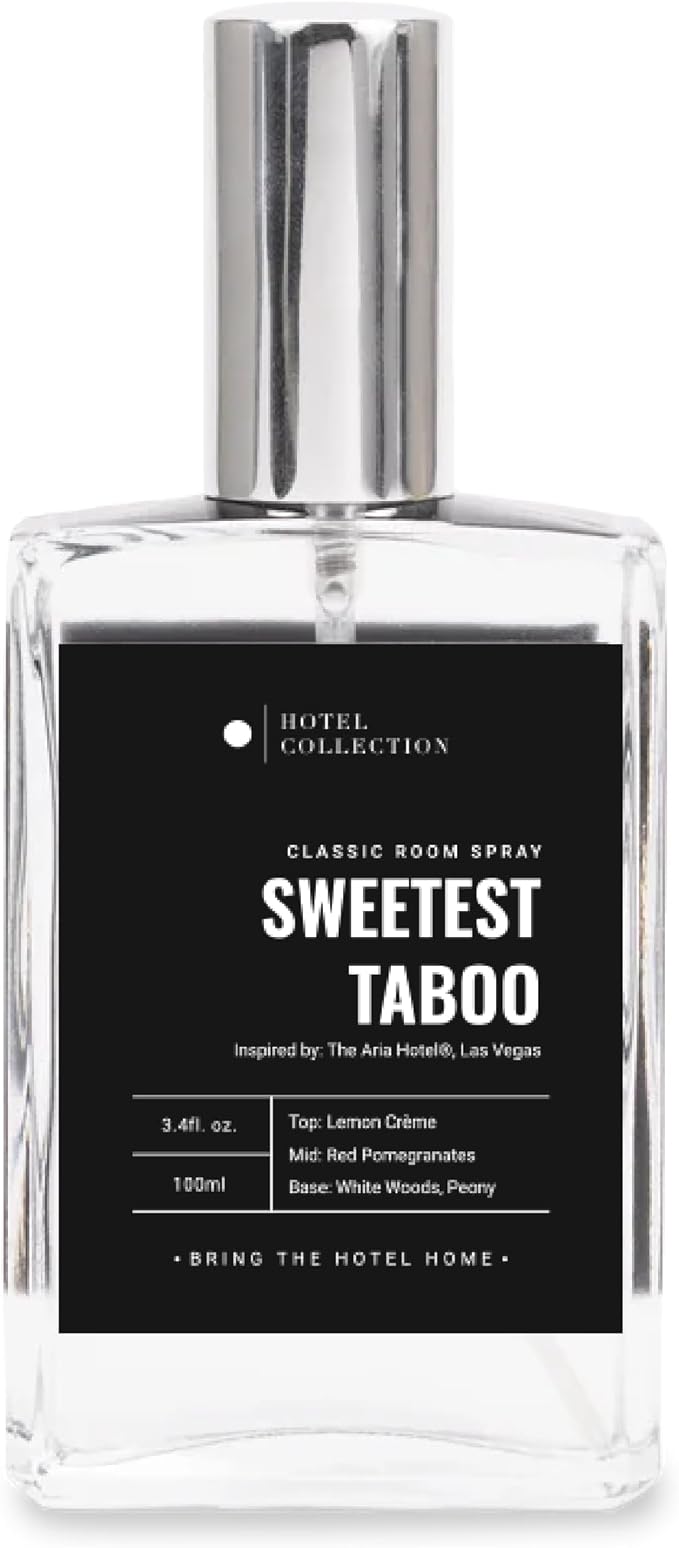 Hotel Collection - Sweetest Taboo - Essential Oil Room Spray - Luxury Hotel Inspired Aromatherapy - Decadent Citrus, Berries, & Floral Peony - Hypoallergenic - Air Freshener Spray - 100mL/3.5 FL Oz