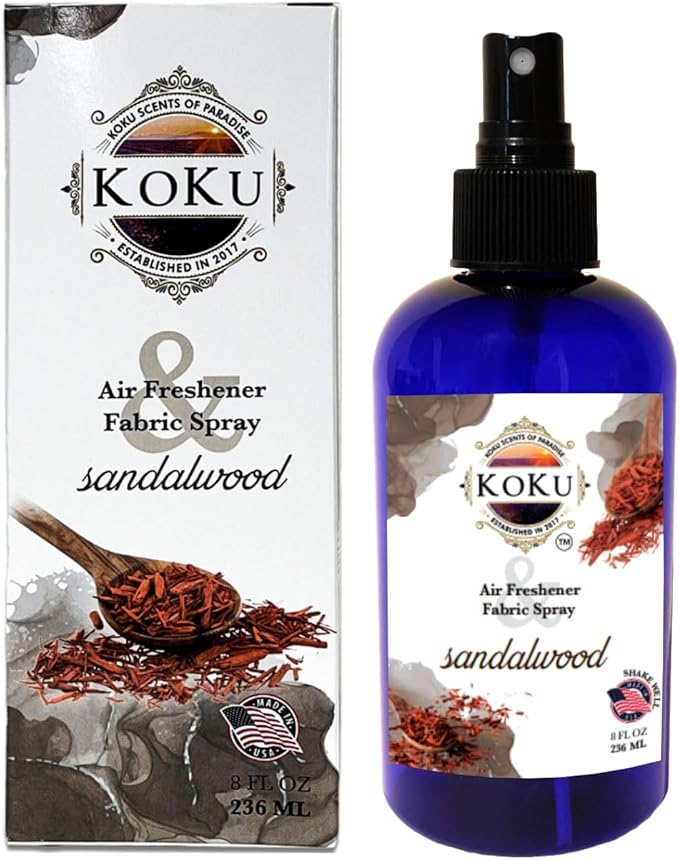 Sandalwood Air Freshener - Room Spray - Odor Eliminator - Deodorizer - Car Air Freshener - Home Spray - Linen Spray - Fabric Refresher - Non-Toxic - Alcohol Free (8 Oz)