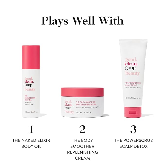 good.clean.goop beauty The Body Facial Exfoliating Scrub | Body Exfoliant & Cleanser for Glowing Skin | AHAs, Grape-Seed Exfoliant & Avocado Fruit Oil | Dead Skin Remover | Cruelty-Free & Vegan | 5 oz