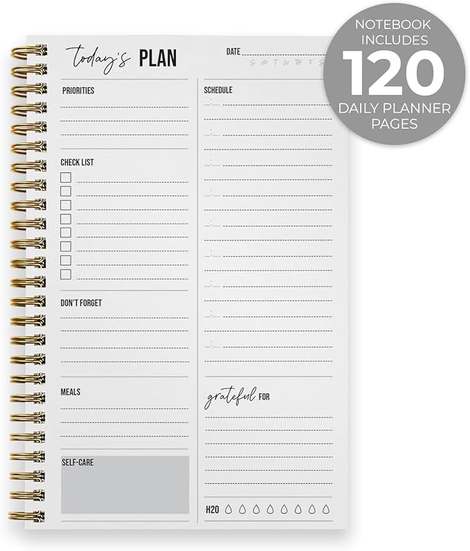 in My Organized Era Planner / 5.5" x 8.5" Rainbow Checkered Spiral Notebook / 120 Daily Planner Pages/Durable Twin Loop Gloss Laminated Cover/Gold Wire-o Spiral/Made in The USA