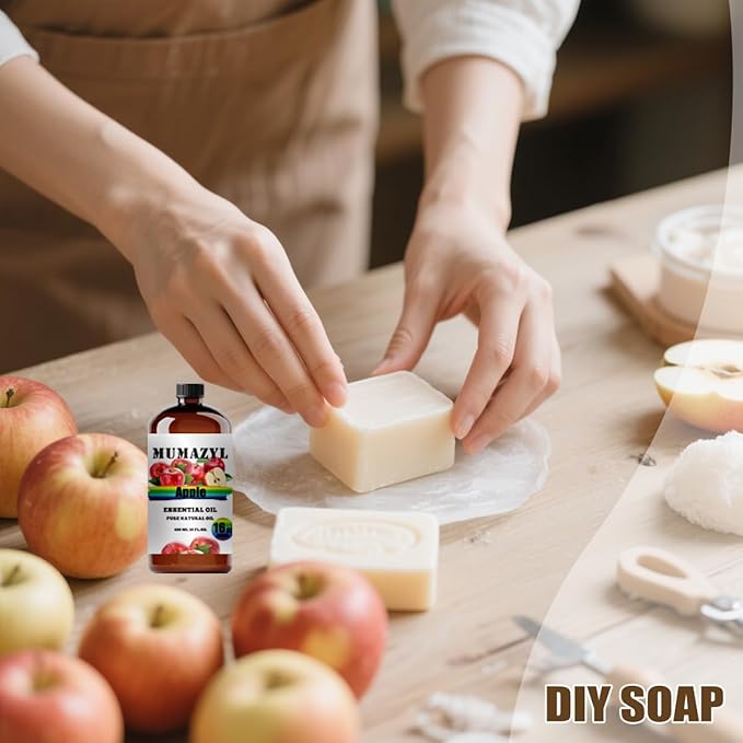 Apple Essential Oil, Apple Oil 16 Fl Oz 480ML for Diffuser Humidifier Yoga Cleaning DIY Candle Soap Making Essential Oils