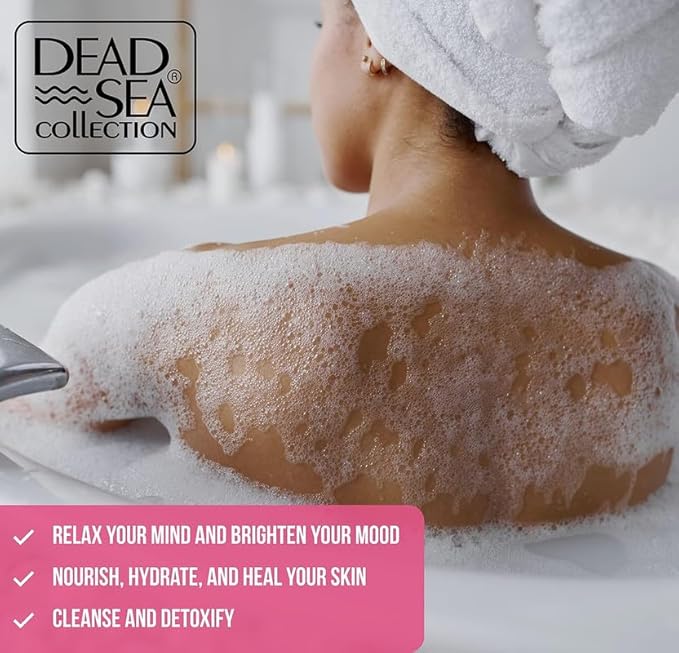Dead Sea Collection Bubble Bath for Women and Men - with Cherry Oil and Pure Minerals - Nourishing and Moisturizing Skin - 33.8 Fl. Oz