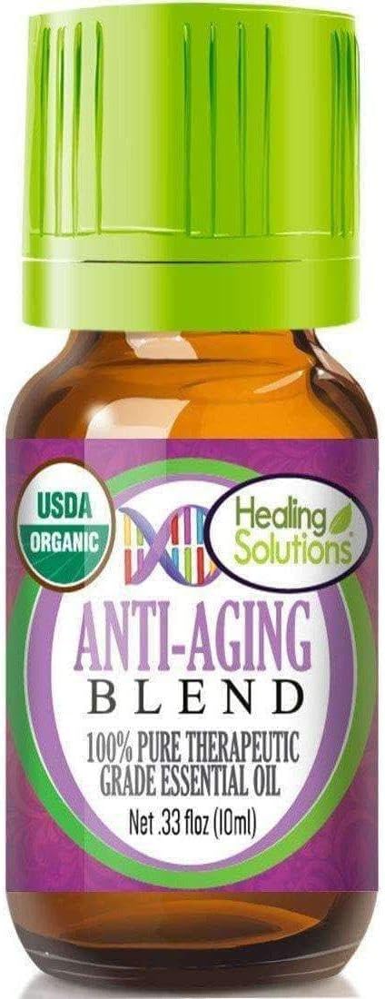 Healing Solutions Organic Anti Aging Age Defying Essential Oil Blend - 0.33 oz (10 ml) Essential Oils