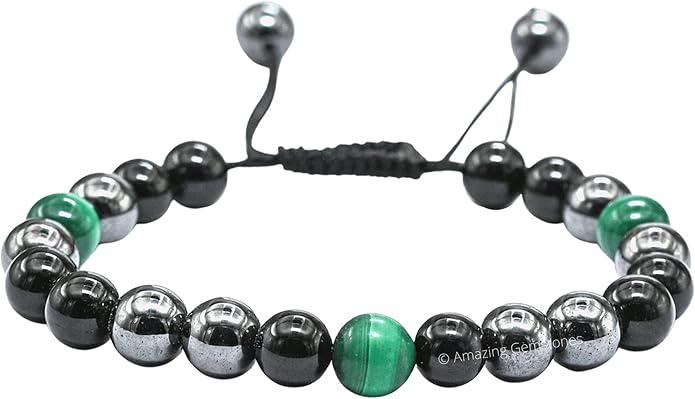 Natural Healing Crystal Bracelet for Women - Mens Bracelet Energy Balancing Gemstones Set - Adjustable Stone Bead Bracelet for Men and Women - Chakra Crystal Therapy Accessory, Meditation