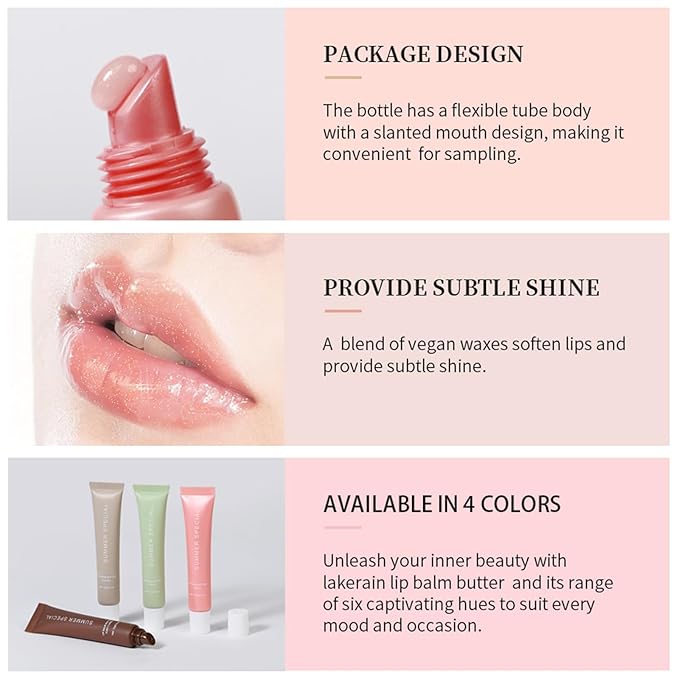 4 Pcs Summer Special Lip Butter Balm, Special Lip Balm, With Natural Ingredients of Shea Butter & Olive Butter, Long-Lasting Hydrating Non-Sticky Lip Balm, Soothes And Softens Dry Lips