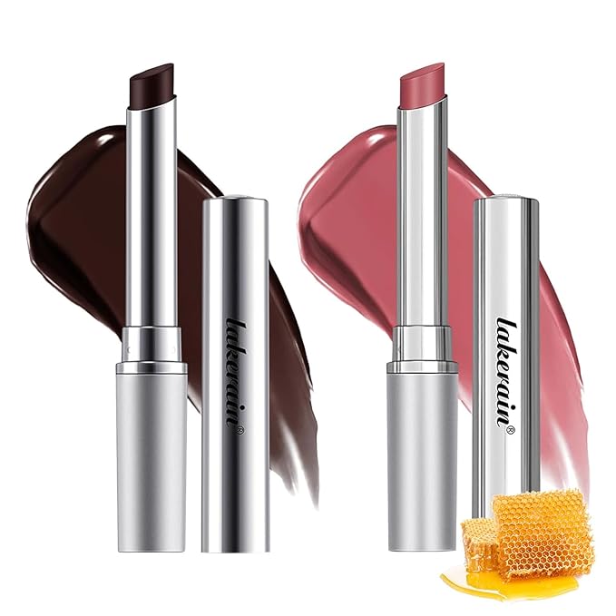 2Pcs Honey Noir Black Honey Lip Gloss, Deep Moisturizing Tinted Lip Balm, Nourishing honey Noir Lipstick, Black and Pink Lipgloss, Hydrating lipgloss for All Skin Tones