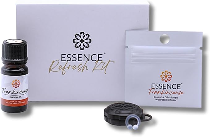 Essence Wearable Aromatherapy Nasal Diffuser – Frankincense Essential Oil Nose Ring Silicone Inhaler for Stress & Mood Support - Made in USA & Travel-Friendly