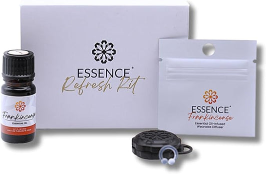 Essence Wearable Aromatherapy Nasal Diffuser – Frankincense Essential Oil Nose Ring Silicone Inhaler for Stress & Mood Support - Made in USA & Travel-Friendly
