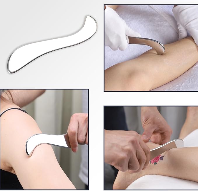 FeelFree Sport 3 in 1 Muscle Scraper Tool-Gua Sha Scraping Tool Physical Therapy Massage Tool-Soft Tissue Mobilization for Back, Legs, Arm (A+D+S)