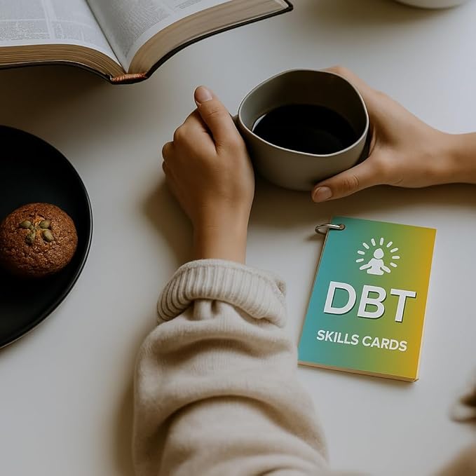DBT Skills Cards – Dialectical Behavior Therapy Deck | Anxiety Coping Skills, DBT Affirmations, BPD Skills, Cognitive Distortions, Self-Care Tool for Mental Health - 20 DBT Cards