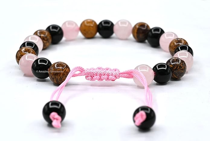 Natural Healing Crystal Bracelet for Women - Mens Bracelet Energy Balancing Gemstones Set - Adjustable Stone Bead Bracelet for Men and Women - Chakra Crystal Therapy Accessory, Meditation