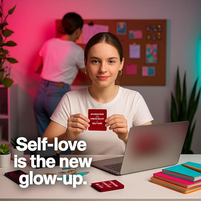 Stress Relief & Self Care Cards – Mindfulness Prompts for Anxiety Relief & Relaxation | Stress Balls Alternative | Self Care Gifts for Women,Inspirational Affirmation Cards, Stress Toys