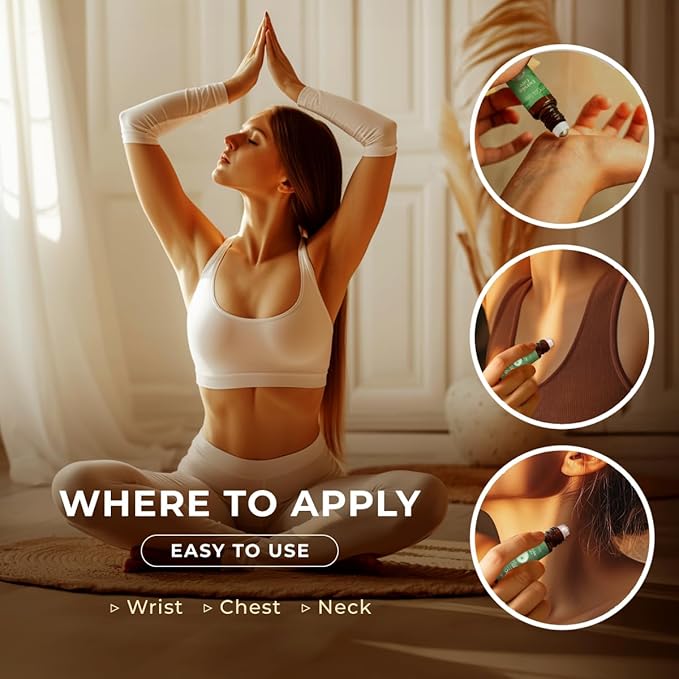 Gya Labs Muscle Relief Essential Oil Roll On - 0.34 Fl Oz - Travel Size Roller for Camping, Skin, Aromatherapy Relief, Convenience