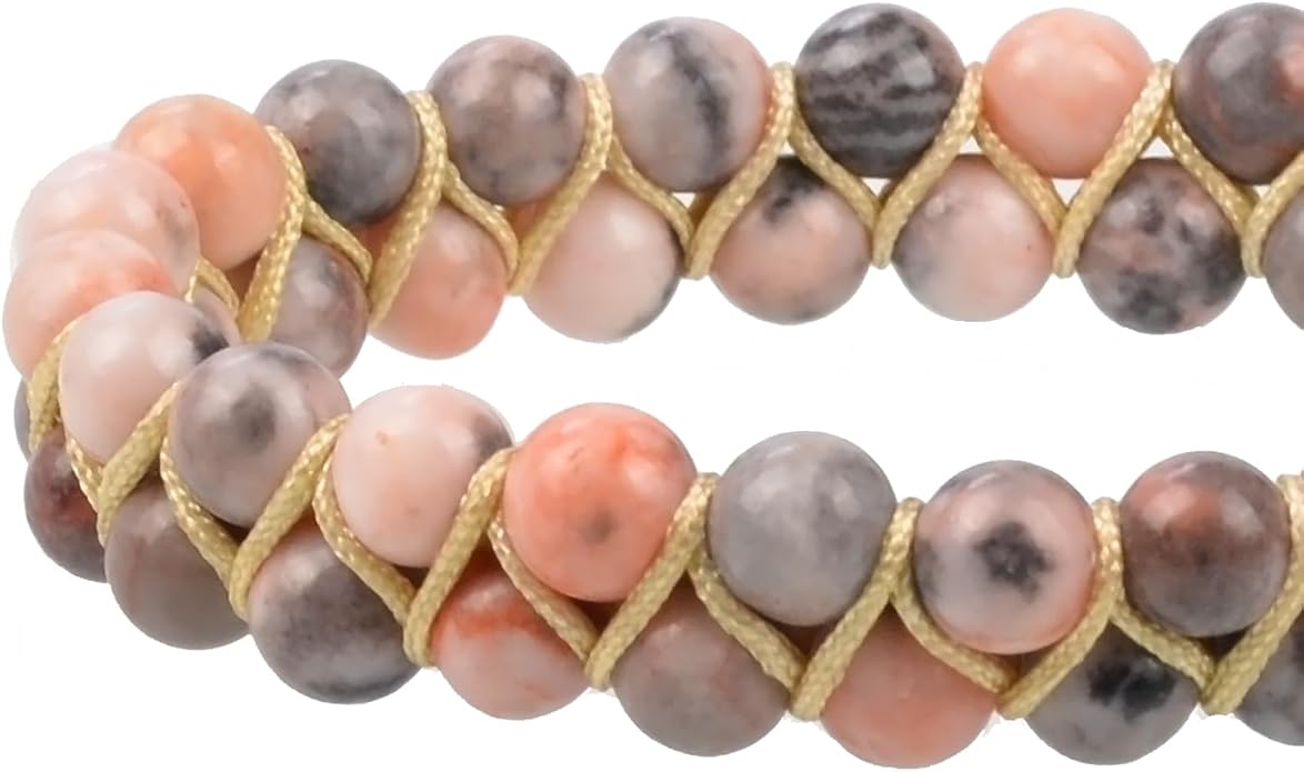 MASSIVE BEADS Double Layer Natural Chakra Healing Power Crystals Macrame Bracelet Yoga Stone Beads Gemstone Meditation Relax Anxiety Bangle for Unisex Women Men