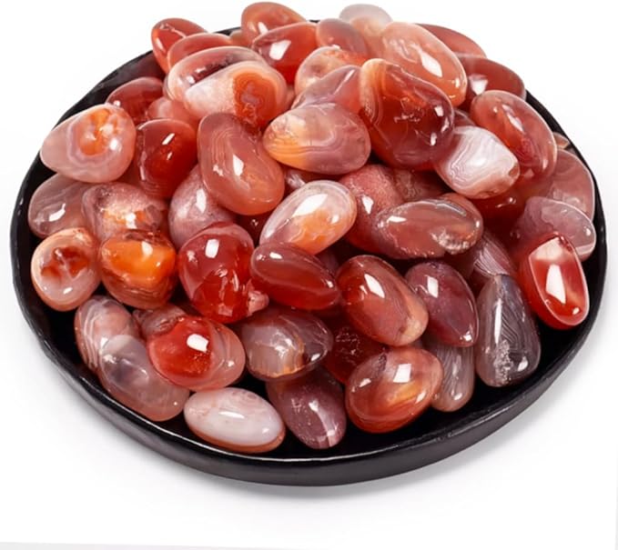 Carnelian Healing Crystal Stone Set - 24 Pieces, 0.6" Natural & Polished Stones for Healing, Meditation, Reiki, Chakra, Crafting & Decoration