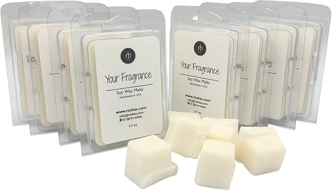 rosbas, Soy Wax Melts, Vanilla Scented, 8 Packs, 6 Cubes & 2.50 oz ea., Long-Lasting, Relaxation, Air Freshener, Home, Office, for Wax Warmers, Non-Toxic, Handmade in USA