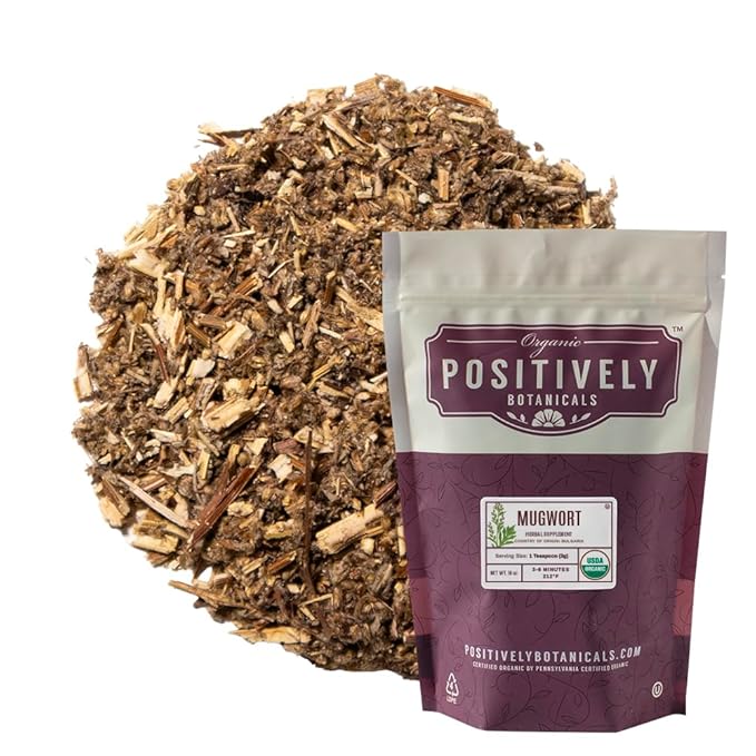 Organic Positively Botanicals Company, Mugwort, Herbal Tea Loose Leaf Botanical, 16 Ounce