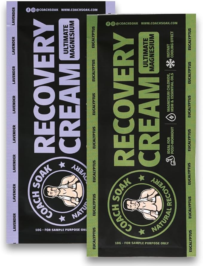 Coach Soak Magnesium Lotion Trial Absorbing Magnesium Chloride & MSM Cream for Athlete Recovery - 0.02 lb (3 Pack) - Eucalyptus & Lavender