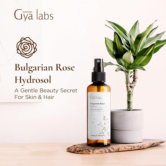 Gya Labs Rose Bulgaria Hydrosol - 3.4 Fl Oz - Face & Body Mist for Skin Toner & Hair Refresher - As Pillow, Room & Linen Spray for Fresh Scent