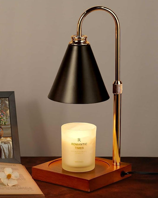 Candle Warmer Lamp with Timer Dimmable, Christmas Birthday Gifts for Women Mom, Candle Warming Lamp for Home Decor, Black Wax Melt Warmer for Jar Scented Candles with 2 Bulbs