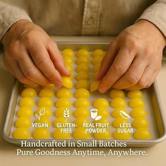 Confect Lemon Drop Burst Fruit Gummies – Vegan Candy – 6 Packs x 1.76 oz – Gluten-Free, No Corn Syrup, Semi-Circle Shape