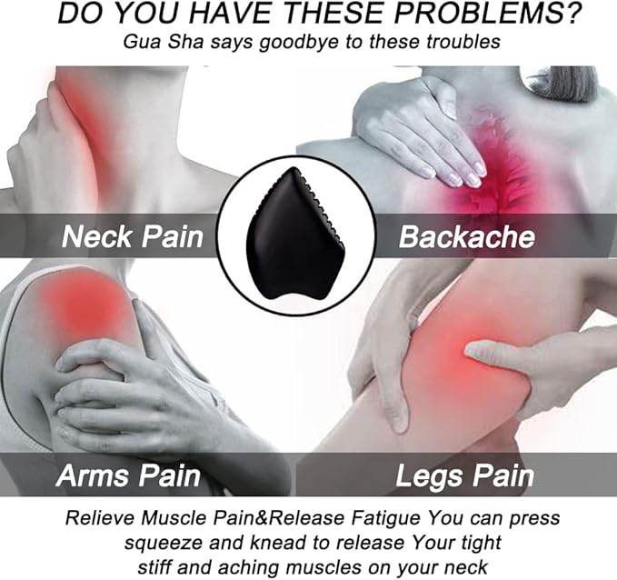 Gua Sha Facial Massage Tools, BianStone Traditional Face & Body Massage Tool, Lymphatic Drainage Face Sculpting Tool, The Newly Upgraded Unique Tooth Edge