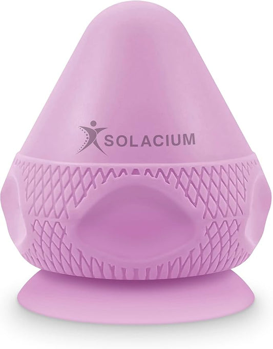 Solacium Mountable Massage Therapy Tool - Multi-Surface Suction Cup Wall Massage Tool for Sore Muscles, Myofascial Release, Stress Relief, Trigger Point and Deep Tissue Massage (Purple)