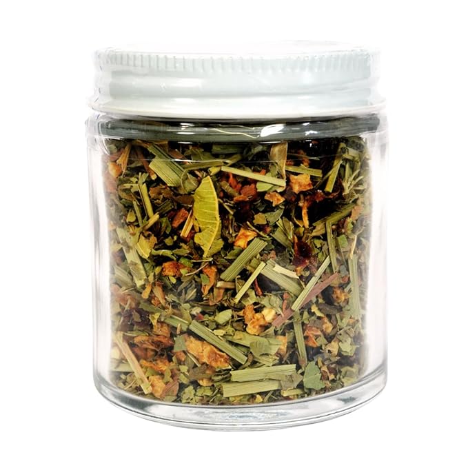 Cinnamon Rosehip Blend 1 oz (28 grams) Herbal Beverage Tea in Glass Jar by Smoke Camp Crafts