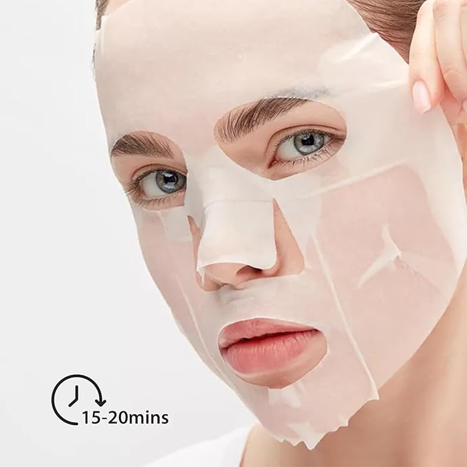 Facial Masks Skincare for Women,Rose Moisturize Face Mask Sheet for Girl,Hydrating Face Mask for All Skin Types,Dry Skin & Sensitive Skin(8-Packs)