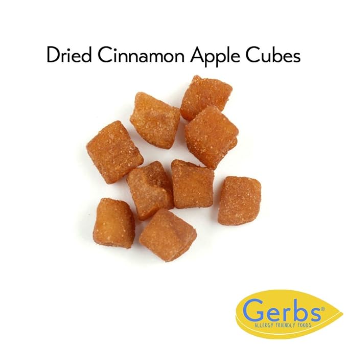 Gerbs Dried Cinnamon Sugar Apple Cubes 4 lbs. | Unsulfured, No Additives, Resealable Bag | Naturally Sweet & Spiced | Top 14 Allergen-Free